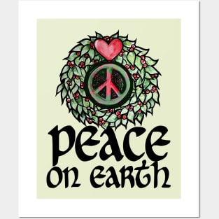 Peace on Earth Love Wreath Posters and Art